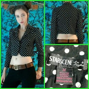 ♥ Crop Top Blazer Polka Dots, Sz:M ♥